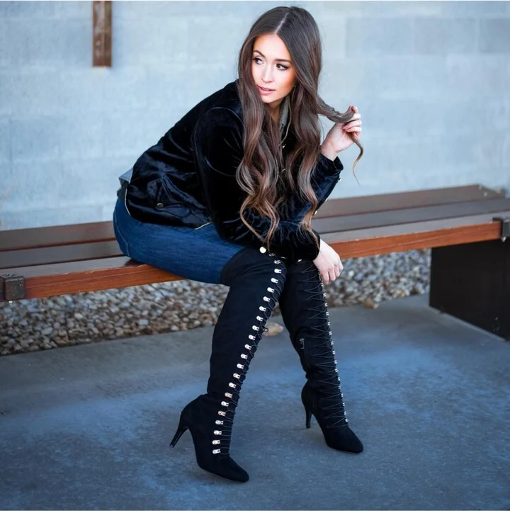 Journee Collection Women's Trill Lace Up Over The Knee Dress Boots - Image 6