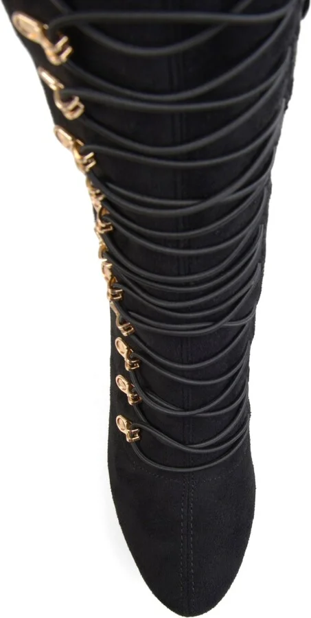 Journee Collection Women's Trill Lace Up Over The Knee Dress Boots - Image 9