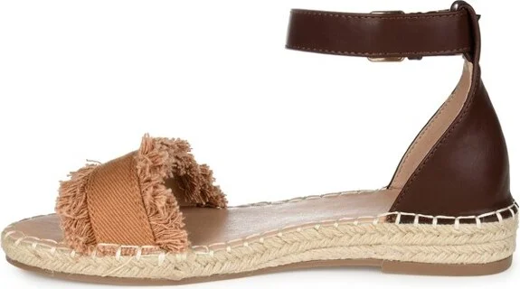 Journee Collection Women's Tristeen Espadrille Sliver Wedge Sandals Pink - Image 5