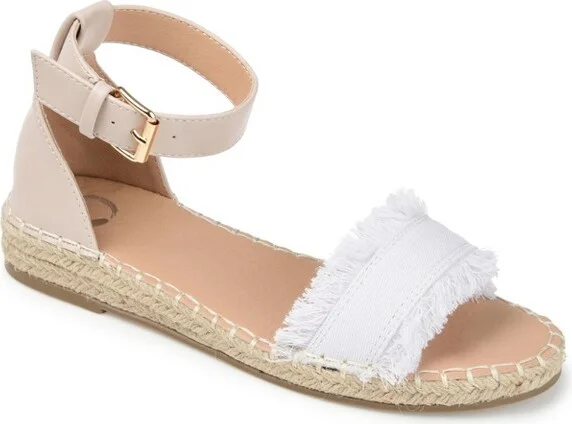 Journee Collection Women's Tristeen Espadrille Sliver Wedge Sandals Pink