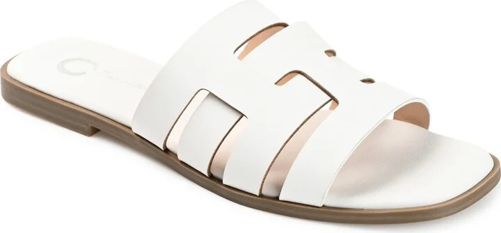 Journee Collection Womens Tru Comfort Foam™ Sidnie Sandal White 7.5 Medium