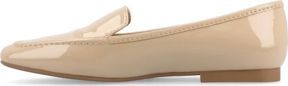 Journee Collection Women's Tullie Slip On Square Toe Loafer Flats Beige - Image 5