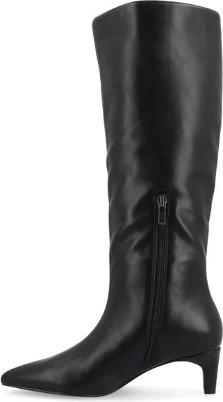 Journee Collection Women's Tullip Kitten Heel Pointed Toe Boots, Brown - Image 6