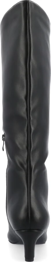 Journee Collection Women's Tullip Kitten Heel Pointed Toe Knee High Dress Boots - Image 8
