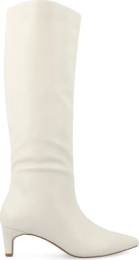 Journee Collection Women's Tullip Wide Width Kitten Heel Pointed Toe Knee High Dress Boots - Image 7