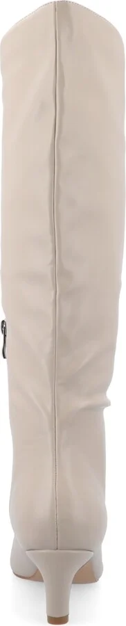 Journee Collection Women's Tullip Wide Width Wide Calf Kitten Heel Pointed Toe Knee High Dress Boots - Image 3