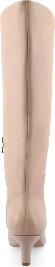Journee Collection Women's Tullip Wide Width Wide Calf Kitten Heel Pointed Toe Knee High Dress Boots - Image 8