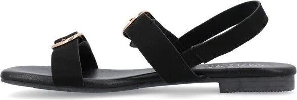 Journee Collection Women's Twylah Low Stacked Heel Sling Back Sandals Black - Image 2