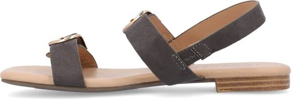 Journee Collection Women's Twylah Low Stacked Heel Sling Back Sandals Black - Image 3
