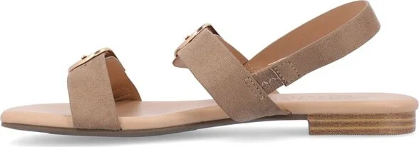 Journee Collection Women's Twylah Low Stacked Heel Sling Back Sandals Black - Image 4