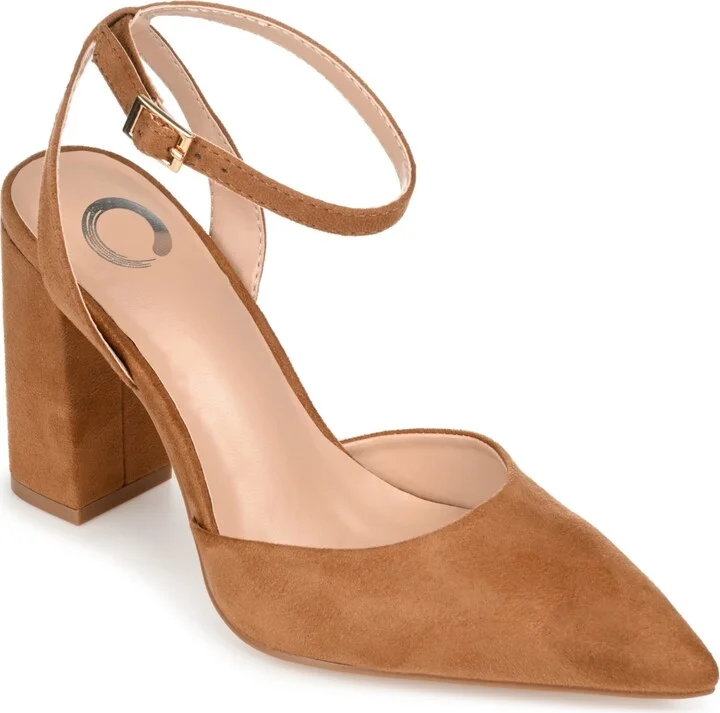 Journee Collection Women's Tyyra Ankle Strap Block Heel Pumps