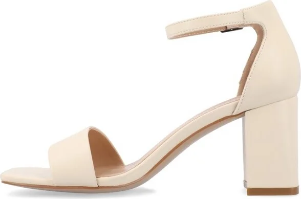 Journee Collection Women's Valenncia Wide Width SuperNatural Shades Open Square Toe Ankle Strap Sandals, Mocha 13WD - Image 3