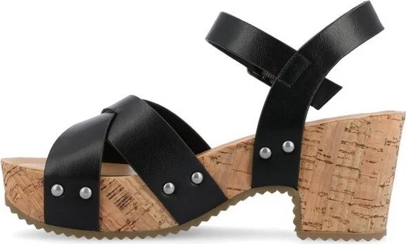 Journee Collection Women's Valentina Ankle Strap Platform Sandals Black - Image 2