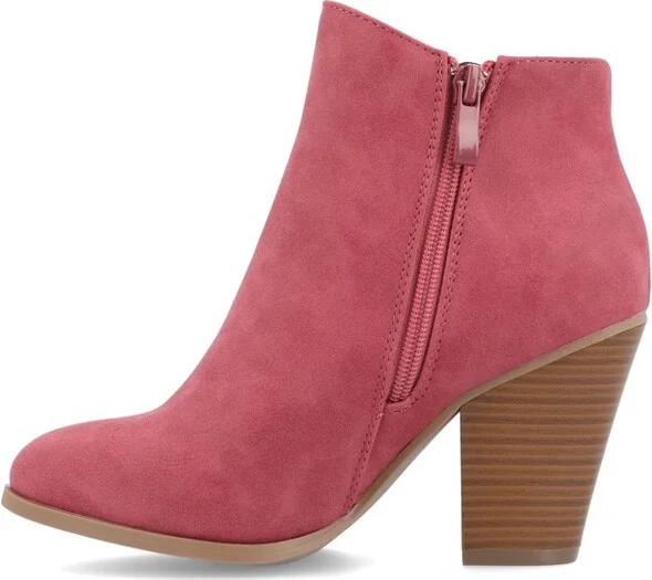 Journee Collection Women's Vally Inside Zip Stacked Heel Booties Black - Image 9