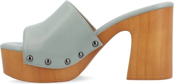 Journee Collection Women's Veda Platform Clog Open Toe Sandals Blue - Image 4