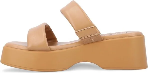 Journee Collection Women's Veradie Slip On Platform Sandals Tan - Image 2