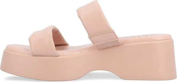 Journee Collection Women's Veradie Slip On Platform Sandals Tan - Image 4