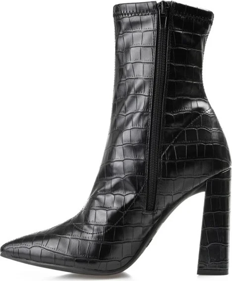 Journee Collection Women's Veralee Inside Zip Block Heel Booties Bone - Image 3