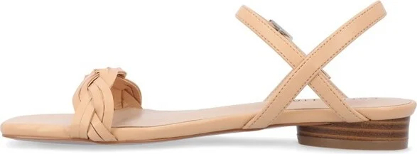 Journee Collection Women's Verity Ankle Strap Low Block Heel Sandals Tan - Image 2