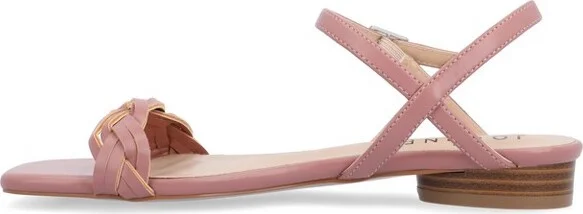 Journee Collection Women's Verity Ankle Strap Low Block Heel Sandals Tan - Image 3
