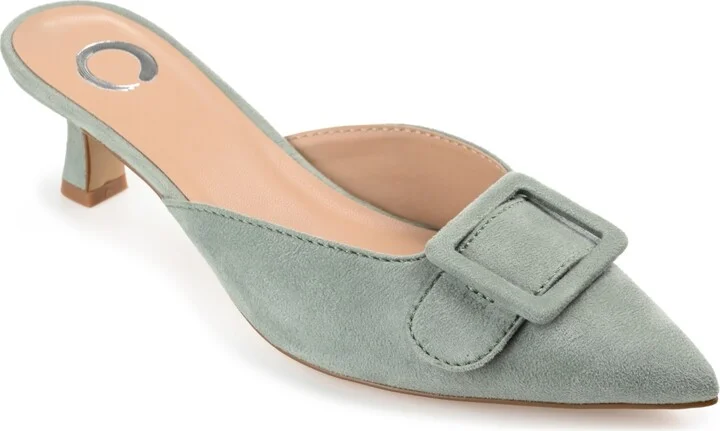 Journee Collection Women's Vianna Buckle Slip On Heels