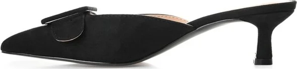 Journee Collection Women's Vianna Kitten Heel Mules Pointed Toe Pumps Black - Image 2