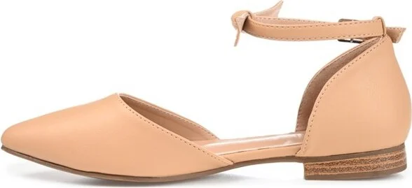 Journee Collection Women's Vielo Ballet Almond Toe Buckle Flats Tan - Image 2