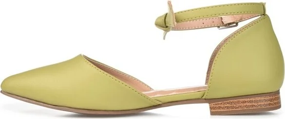 Journee Collection Women's Vielo Ballet Almond Toe Buckle Flats Tan - Image 5
