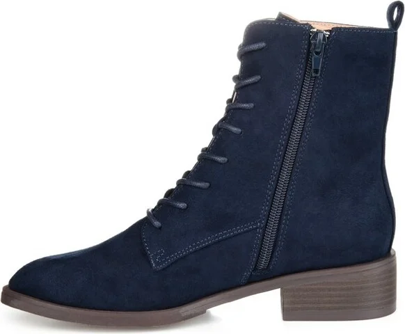 Journee Collection Women's Vienna Block Heel Combat Boots Taupe - Image 3