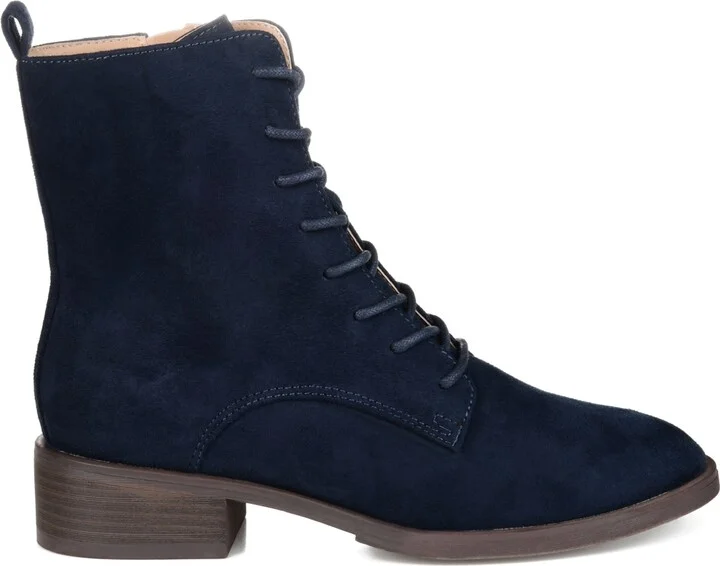 Journee Collection Women's Vienna Lace Up Stacked Heel Booties - Image 2