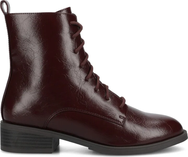 Journee Collection Women's Vienna Lace Up Stacked Heel Booties - Image 6