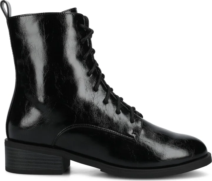 Journee Collection Women's Vienna Lace Up Stacked Heel Booties - Image 10