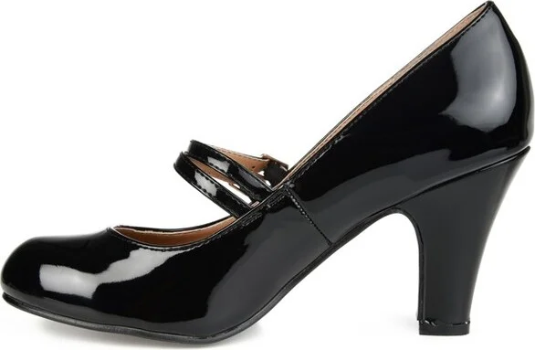 Journee Collection Women's Wendy-09-1 Round Toe High Block Heel Pumps Grey - Image 7