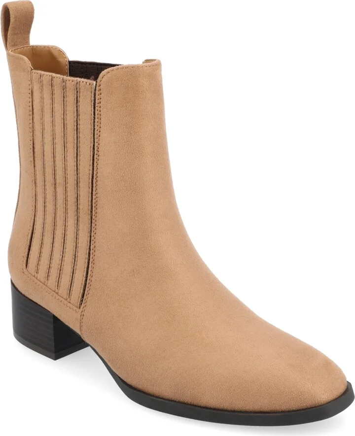 Journee Collection Women's Wrenley Block Heel Chelsea Booties