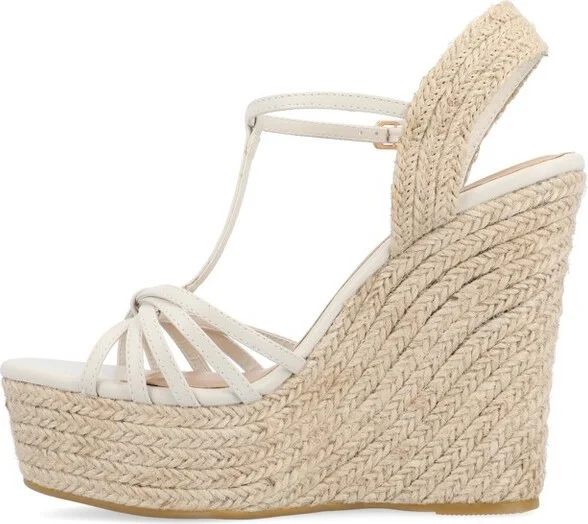 Journee Collection Women's Yara Buckle Espadrille Wedge Sandals Black - Image 4