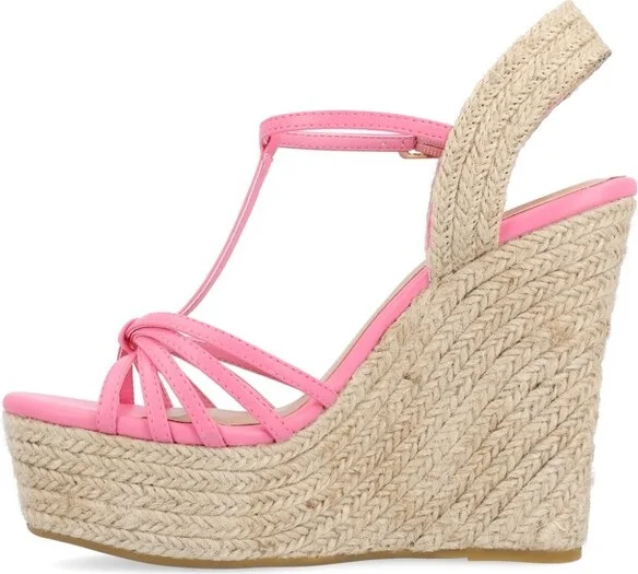 Journee Collection Women's Yara Buckle Espadrille Wedge Sandals Black - Image 5