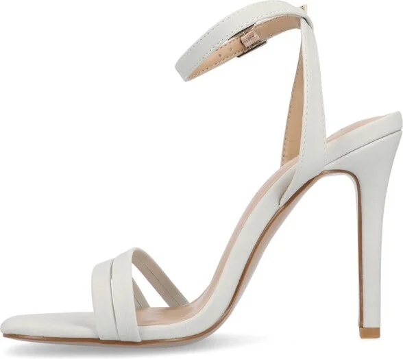 Journee Collection Women's Yevva Ankle Strap Stiletto Open Toe Pumps Grey - Image 2