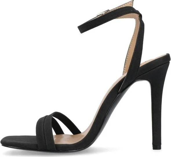 Journee Collection Women's Yevva Ankle Strap Stiletto Open Toe Pumps Grey - Image 7