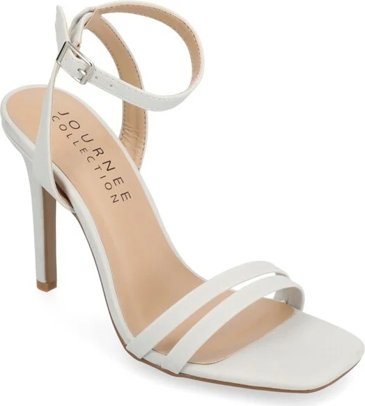 Journee Collection Women's Yevva Ankle Strap Stiletto Open Toe Pumps Grey