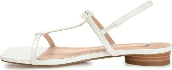 Journee Collection Women's Zaidda Sling Back Low Block Heel Sandals White - Image 2