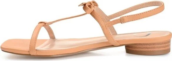 Journee Collection Women's Zaidda Sling Back Low Block Heel Sandals White - Image 3