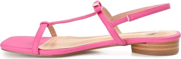 Journee Collection Women's Zaidda Sling Back Low Block Heel Sandals White - Image 4