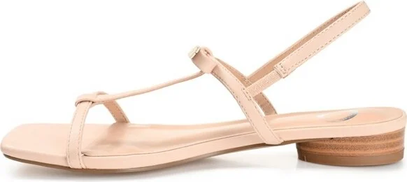 Journee Collection Women's Zaidda Sling Back Low Block Heel Sandals White - Image 5