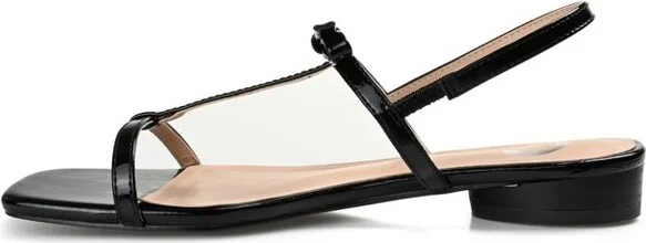 Journee Collection Women's Zaidda Sling Back Low Block Heel Sandals White - Image 6