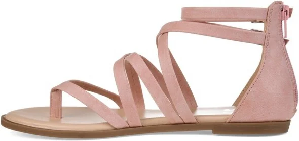 Journee Collection Women's Zailie Gladiator Flat Sandals Pink 5.5W - Image 2