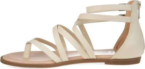 Journee Collection Women's Zailie Gladiator Flat Sandals Pink 5.5W - Image 4
