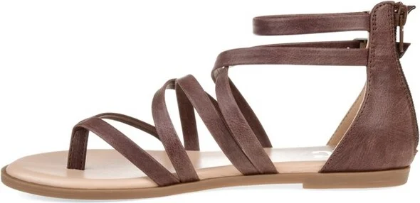 Journee Collection Women's Zailie Gladiator Flat Sandals Pink 5.5W - Image 5