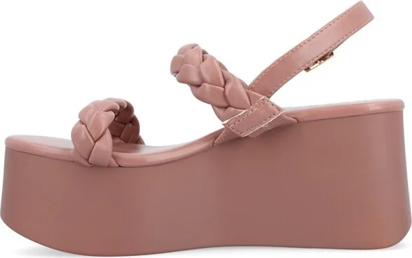 Journee Collection Women's Zannah Buckle Platform Sandals Rose - Image 2