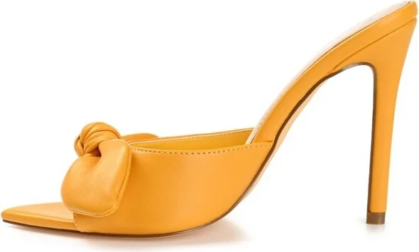 Journee Collection Women's Zelah Open Toe High Stiletto Pumps Orange - Image 2