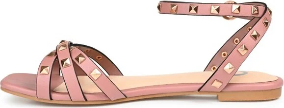 Journee Collection Women's Zendaya Ankle Strap Low Block Heel Sandals Rose - Image 2